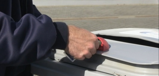 locked mobile shredding receptacle
